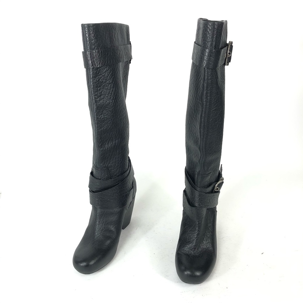 Lucky Pebbled Leather buckle heeled boots Candice - Picture 2 of 8